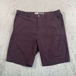BKE Buckle Hybrid Shorts Men 38x9.5 (Tag 36) Burgundy Performance 21L NWOT